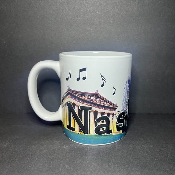 Music City Nashville Tennessee Large 16oz City Line, Guitar & Banjo Souvenir Mug - Picture 3 of 7